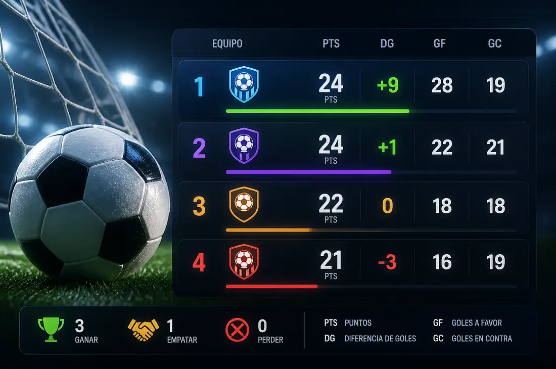 Tabla de posiciones y criterios de desempate