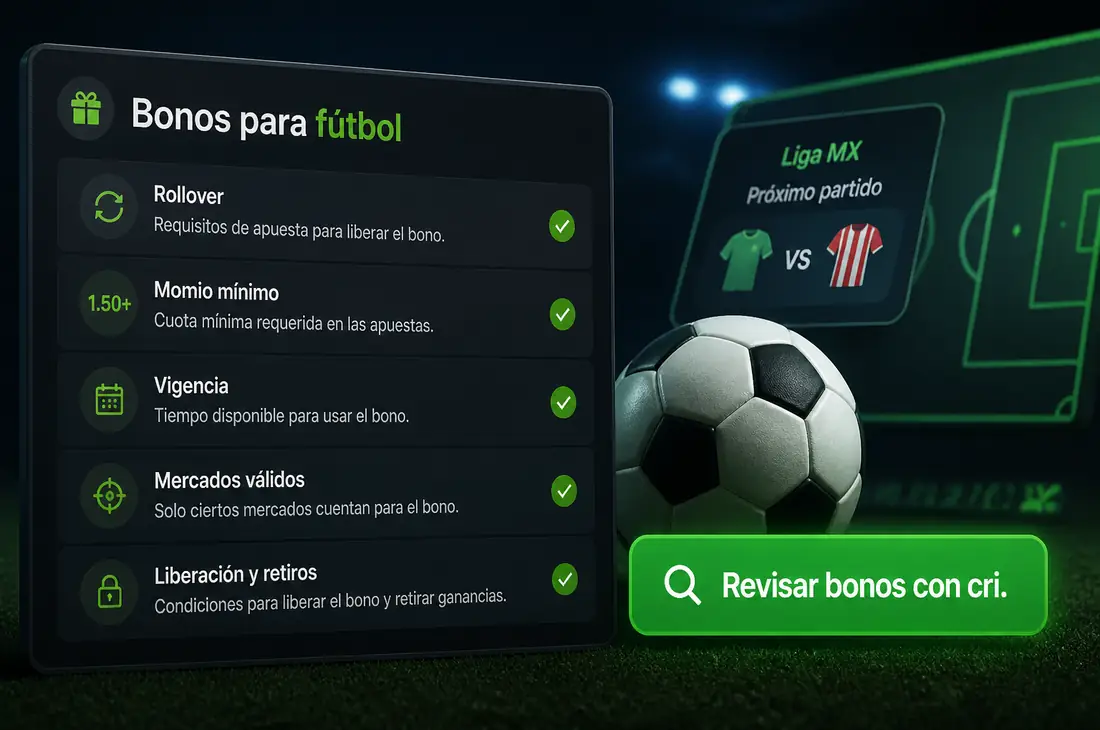 Bonos de fútbol, rollover y condiciones